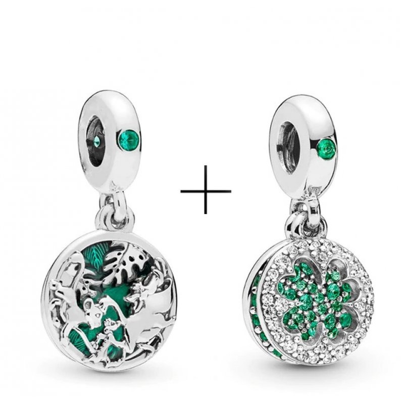 Sold Pandora lucky four leaf clover clip charm - set of 2